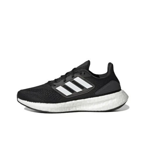 Adidas Pureboost 22 Дышащие и Износостойкие Низкие Кроссовки для Бега Спринт Женские Черно-Белые Удобные