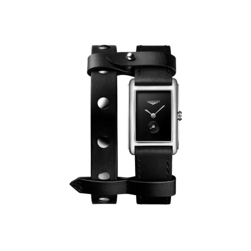 LONGINES DolceVita Collection Кварцевый механизм Женские часы 20,8*32 мм Черный циферблат Корпус из нержавеющей стали Кожаный ремешок