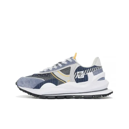 LiNing Shock Absorbers Slip-resistant Abrasion-resistant Low Top Casual Men's Blue Gray LiNing Shock Absorbers Противоскользящий Устойчивый к истиранию Низкий Топ Повседневный Мужской Синий Серый