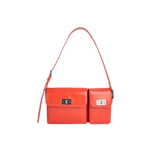 By Far Billy Коровья кожа Комбинированная сумка Сумка на плечо Сумка Сумка на плечо Обычный Женский Алый