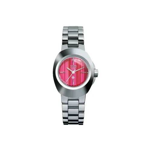 RADO Автоматический Механический Механизм Женские Часы 28 мм Красный Циферблат Часы Корпус из Нержавеющей Стали Ремешок из Нержавеющей Стали