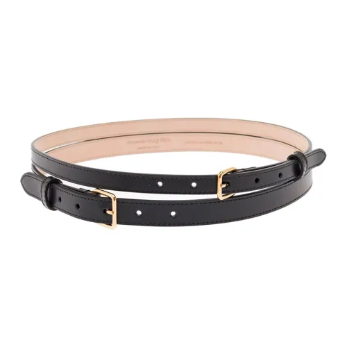 Alexander McQueen Ремни из коровьей кожи, черные, женские