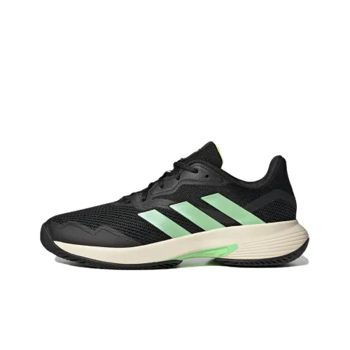 Adidas CourtJam Control Slip-Resistant Abrasion-Resistant Breathable Low-Top Tennis Shoes Men's Black Green Adidas CourtJam Control противоскользящие устойчивые к истиранию дышащие низкие кеды для тенниса мужские черные зеленые