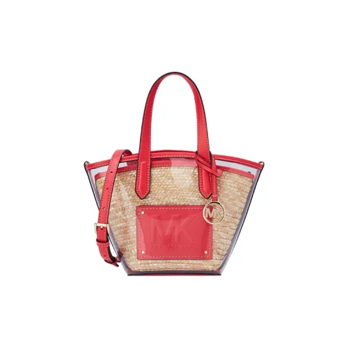 MICHAEL KORS Kimberly Кожа Тоут Сумка Сумка для покупок Сумка на плечо Сумка Маленькая Женская Прозрачная и Кораллово-красная