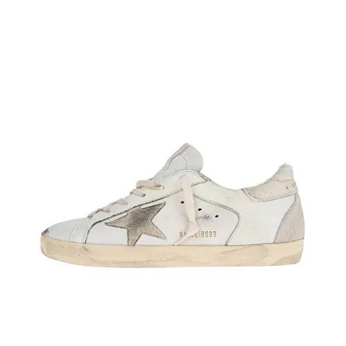 Golden Goose Супер Звезда Low Топ Стильные Скейтбординги Женские Белые Потертые