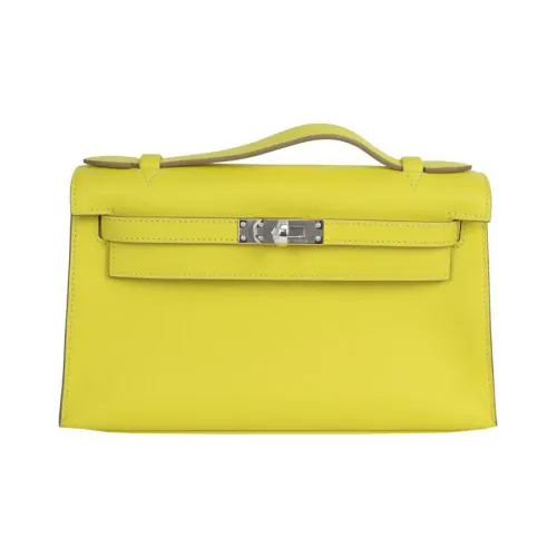 HERMES Kelly Swift Кожа Сумка Kelly Сумка Мини Женские 9R Лайм Лимон