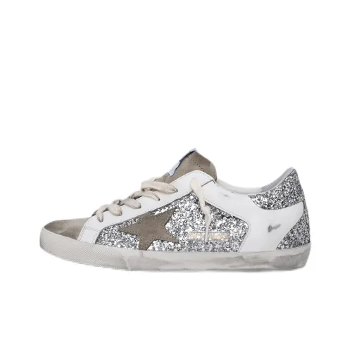 Golden Goose Супер Звезда Стильные Скейтбординги Женские Серебряные Потертые