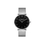 Чёрный циферблат, серебряный стальной браслет [VH30007M (VH3006U)]