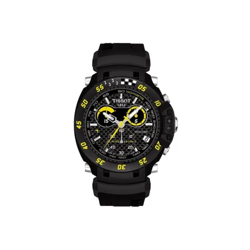 TISSOT Quartz Механизм Мужские часы Циферблат 44 мм Черный корпус Нержавеющая сталь Ремешок из смолы