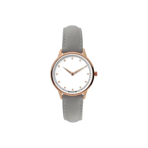 HYPERGRAND Наручные часы Кварцевый механизм Естественная кожа Ремешок 33 мм Белый циферблат Женские часы