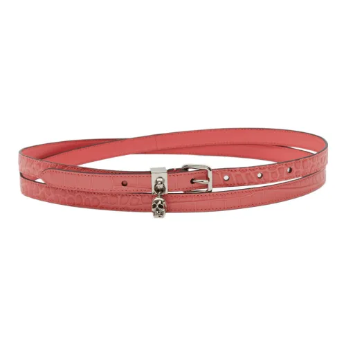 Alexander McQueen Ремень из коровьей кожи, розовый, унисекс