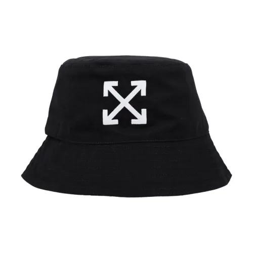 Off Белый Cotton Bucket Hats Черный Унисекс