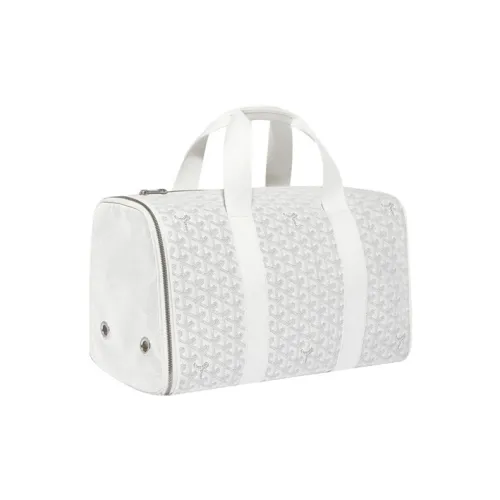 GOYARD VOLTIGEUR Холст с кожей ПЭТ Провайдер Hand Дорожная сумка CARRY ON Сумка Сумка Средний Унисекс Белый
