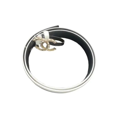 CHANEL Кожаные ремни, коровья кожа, ремни, белый, унисекс