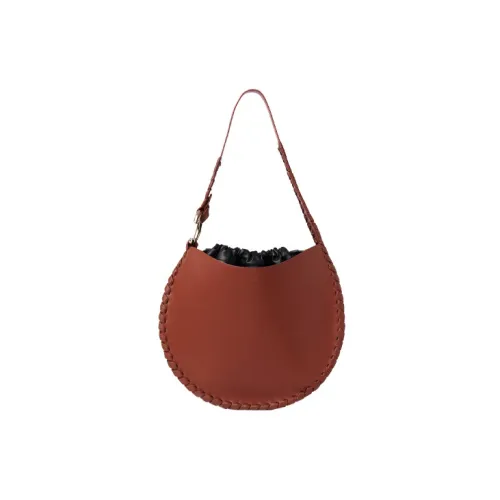 Chloe Chloé сумки Гладкая телячья кожа And Nappa овечья кожа Сумка через плечо Большая Женская Коричневая