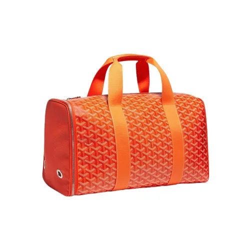 GOYARD VOLTIGEUR Холст с кожей ПЭТ Провайдер On The Go Дорожная сумка CARRY ON Сумка Средний Унисекс Апельсин