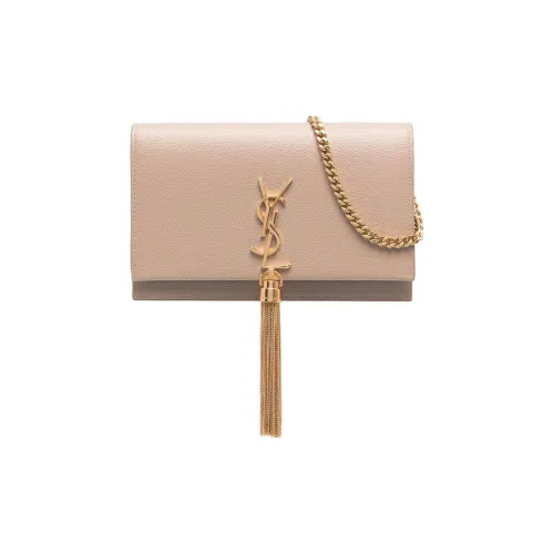 SAINT LAURENT Kate Телячья кожа Сумка через плечо Женская Светлый Умбра