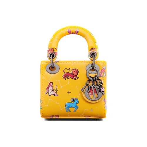 DIOR Lady Dior Коровья кожа Клатч Женский Желтый