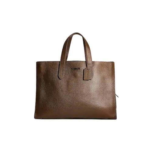 COACH Charlie Кожа Сумка Сумка через плечо Сумка через плечо Большая Унисекс Коричневый Серый