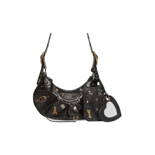 Balenciaga Le Cagole Sheepskin Сумка через плечо Мини Женская Черная