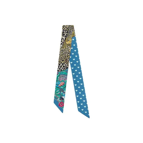 HERMES Шелковые шарфы Синий/желтый Женские