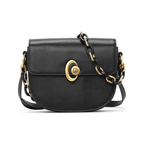 DEERE JACK Коровья кожа Седло Сумка Сумка через плечо Стандартная Женская Черная