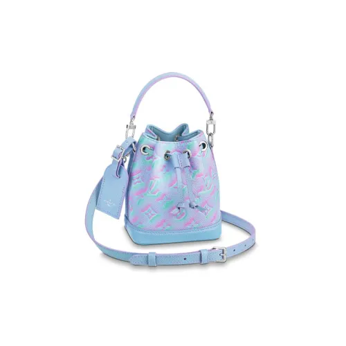 LOUIS VUITTON Разрисованная и тисненая коровья кожа Сумка-ведро Сумка Сумка через плечо Сумка через плечо Мини Женская Синяя