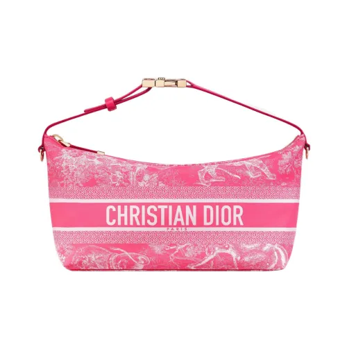 DIOR DiorTravel Вышивка Сумка-ланчбокс Клатч Сумка Средний Женский Неоново-розовый