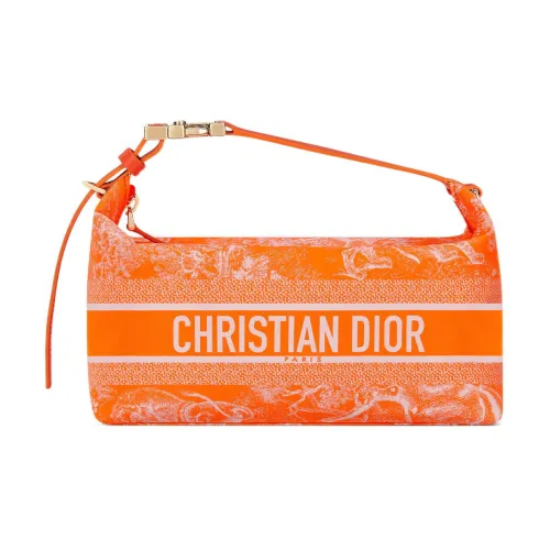 DIOR Вышивка Сумка-ланчбокс Клатч Сумка Средний Женские Флуоресцентный Апельсин