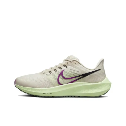 Nike Air Zoom Pegasus 39 Амортизаторы Slip-resistant Abrasion-resistant Низкий топ Марафон Беговые кроссовки Женские Бежевый