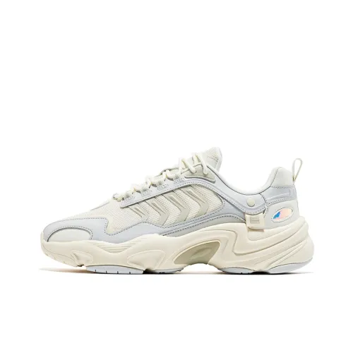 Erke Seeking Light Low Топ Беговые кроссовки Мужские Белые Серые