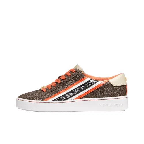 MICHAEL KORS SLADE Низкий Топ Стильный Скейтбординг Женские Темно-коричневый и Оранжевый Красный