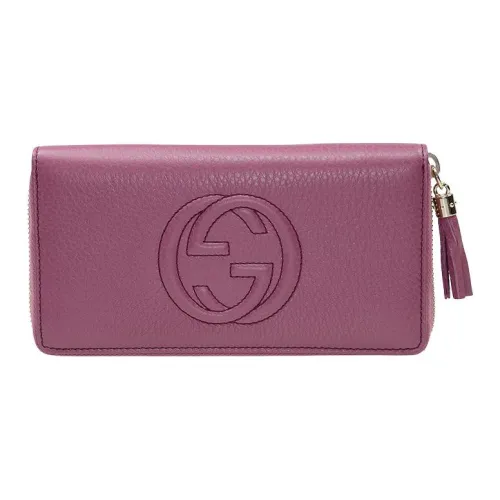 GUCCI SOHO совместный бренд Коровья кожа Кошелек Женские Фиолетовый