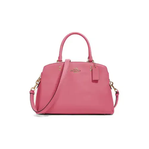 COACH Lillie Крестообразная текстура кожа через плечо сумка большая женская розовая