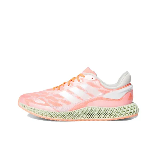 Adidas 4D Run 1,0 Slip-resistant Abrasion-resistant Low Top Casual Running Shoes Unisex Coral Pink