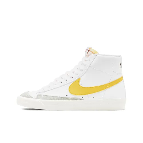 Nike Blazer 77 Vintage Slip-resistant Abrasion-resistant MID Скейтбординг Топ Кроссовки Мужские Белый Желтый Коричневый