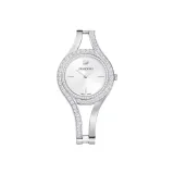 Серебряный белый циферблат часов