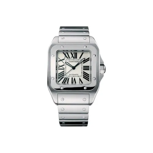 Cartier Автоматический Механический Механизм Мужские Часы 38,7*47,4 мм Белый Циферблат Корпус из Нержавеющей Стали Ремешок из Нержавеющей Стали