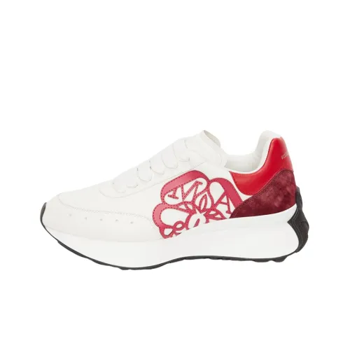 Alexander McQueen Sprint Runner Low Топ Повседневная обувь Мужская Красная Белая