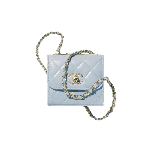 CHANEL Trendy cc Овчина Металл Сумка через плечо Мини Женские Синий