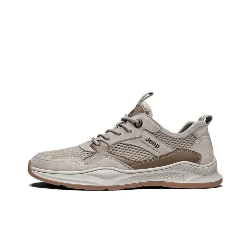 JEEP Дышащий Легкий Устойчивый к истиранию Низкий Топ Спортивная Повседневная Обувь Мужская Песочного цвета
