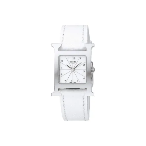 HERMES H HOUR Collection Наручные часы Кварцевый механизм Кожаный ремешок Белый циферблат Женские часы HH1,210.132 UBC