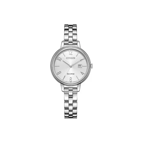 CITIZEN Ecology Drive Collection Светильник Кварцевый механизм Нержавеющая сталь Ремешок Часы Женские Серебристый циферблат