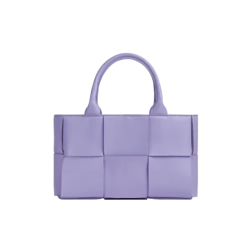 Bottega Veneta Arco Овчина Тоут Сумка Сумка для покупок Портативная Сумка через плечо Мини Женская Фиолетовая