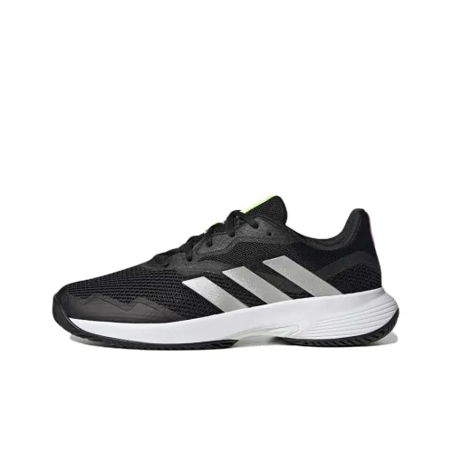 Adidas CourtJam Control Теннис Slip-Resistant Abrasion-Resistant Дышащий Низкий Топ Кроссовки для Тениса Мужские Черно-Белые