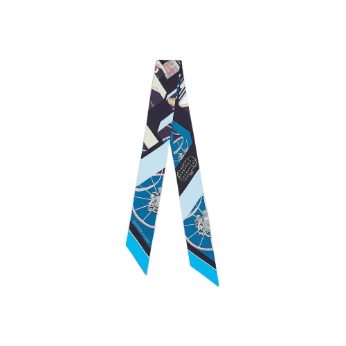 HERMES Twilly Шелковые шарфы Синий Женские