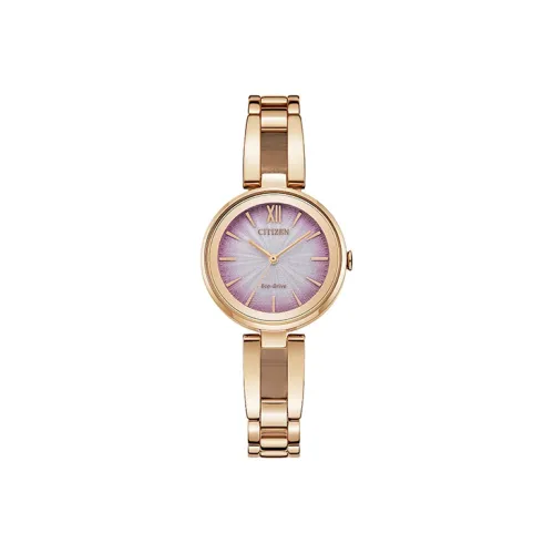 CITIZEN Световой Кварцевый Механизм Женские Часы Eco Drive Series 20мм*5мм*5мм Розовые