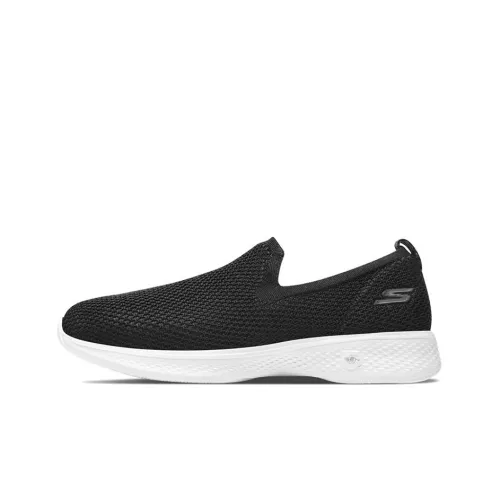 Skechers Go Walk 4 Low Топ Повседневная обувь Женская Черный Белый