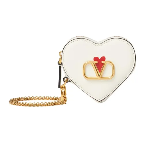 Valentino Телячья кожа Монета Кошелек Женские Айвори Красный