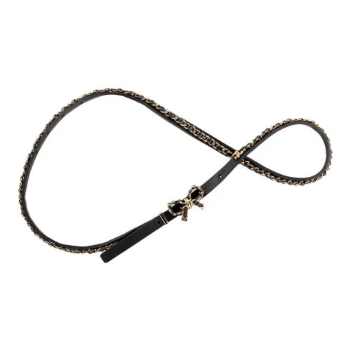 CHANEL Кожаные ремни, черные, женские